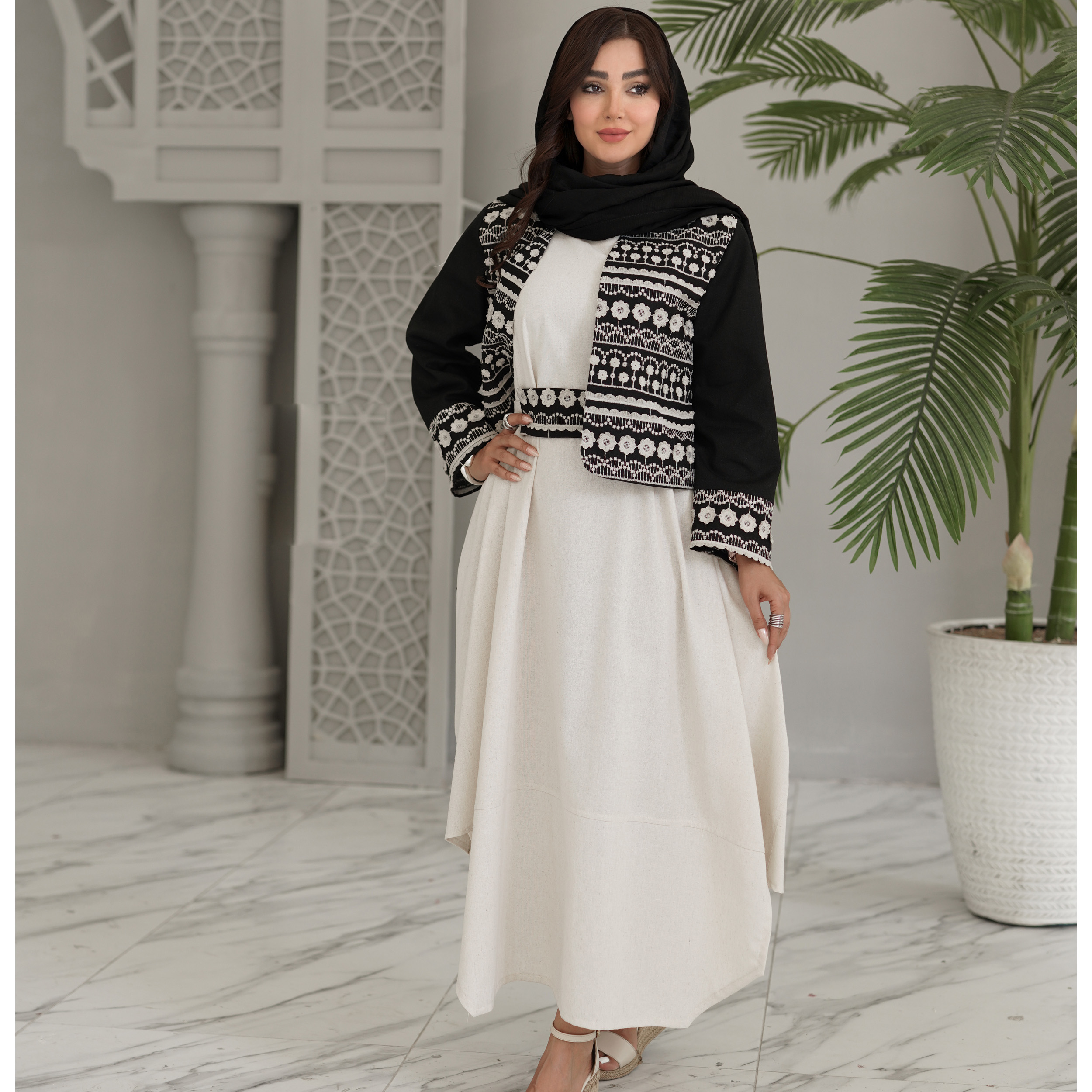 کت و سارافون ست تابستانه رسمی لینن
