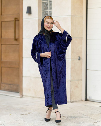 مانتو مجلسی مخمل سنگ دوزی